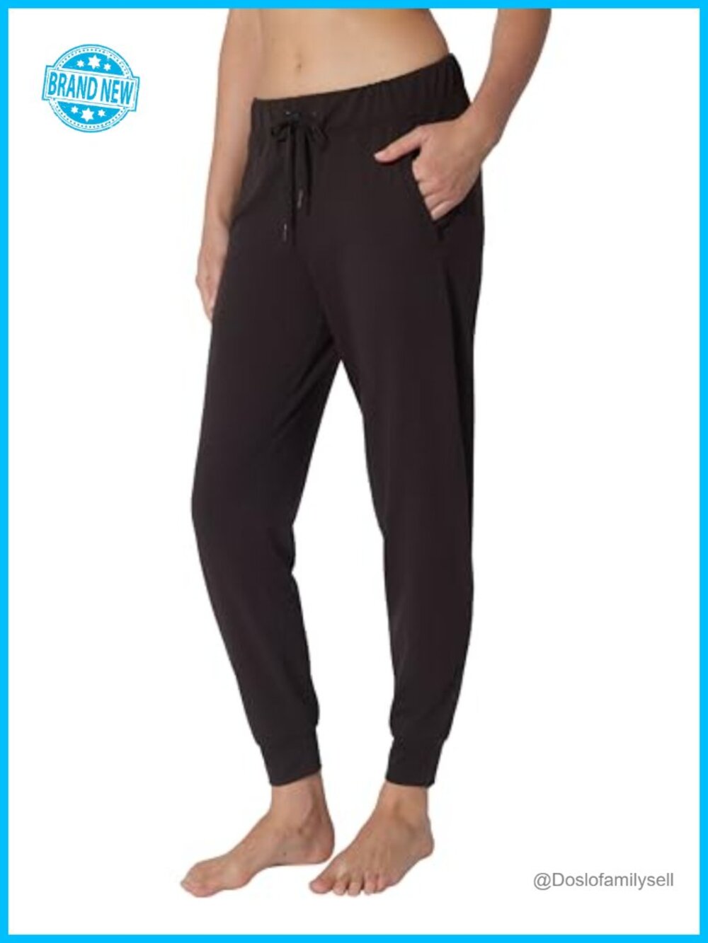 High Rise Joggers with Pockets Side Phone Stash Drawstring Athletic Pants